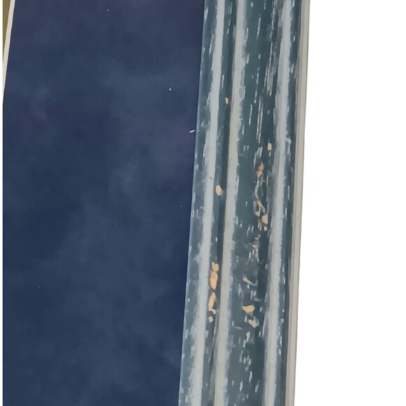 VTG Barbara Mock Sunflowers Print Matted Framed Blue Yellow Black & White Checks - Picture 12 of 15